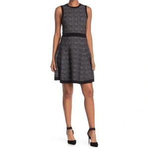 Womens Size Small Kate Spade Black White Mod Sleeveless Plaid Knit Sweater Dress